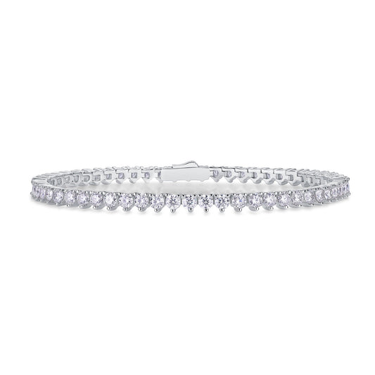 Round Moissanite Tennis Bracelet (0.1 ct Stones) in 925 Sterling Silver