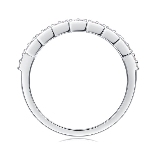 Moissanite Segmented Half-Eternity Band in 925 Sterling Silver