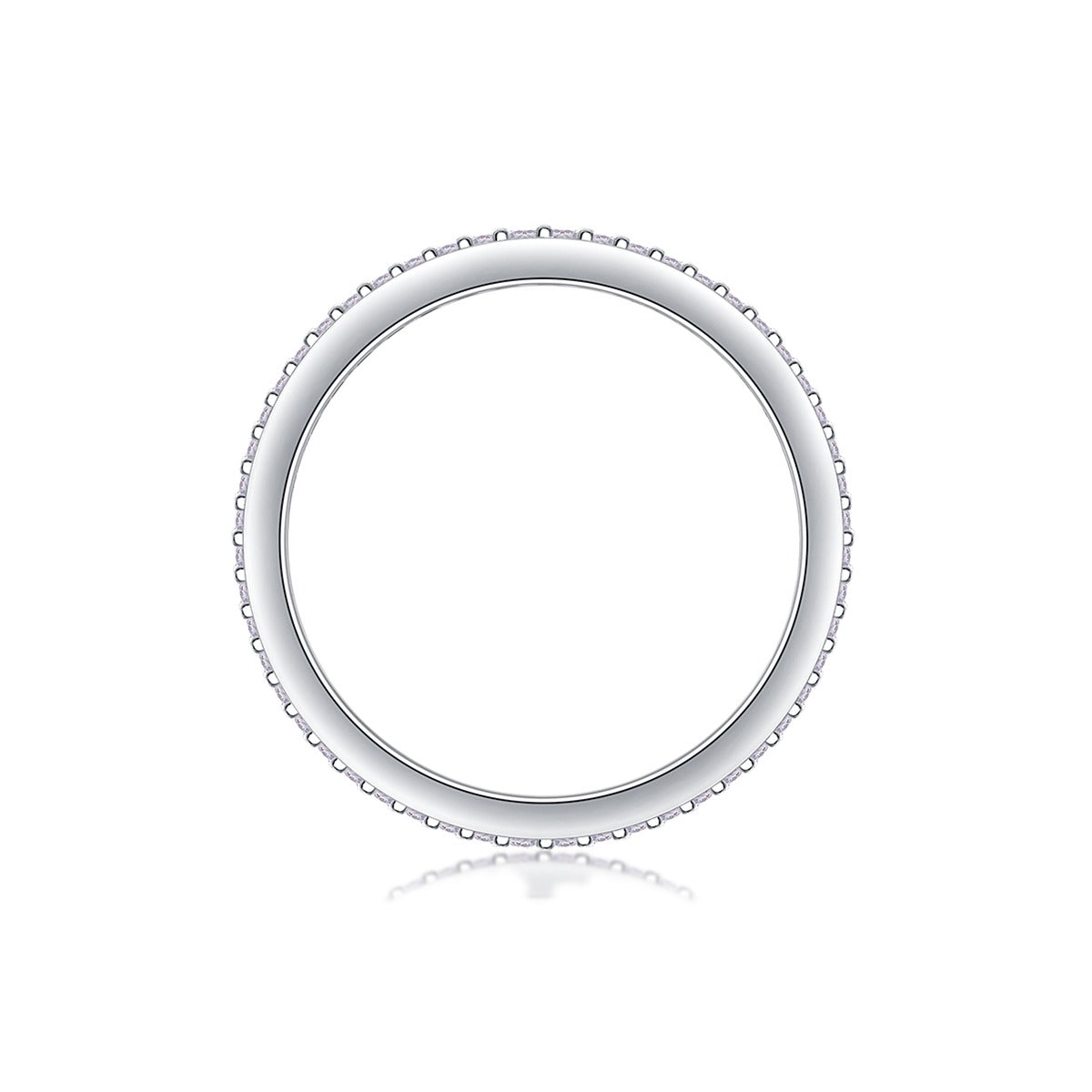 Moissanite Three-Row Pave Full Eternity Band in 925 Sterling Silver
