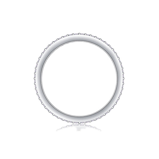Moissanite Three-Row Pave Full Eternity Band in 925 Sterling Silver