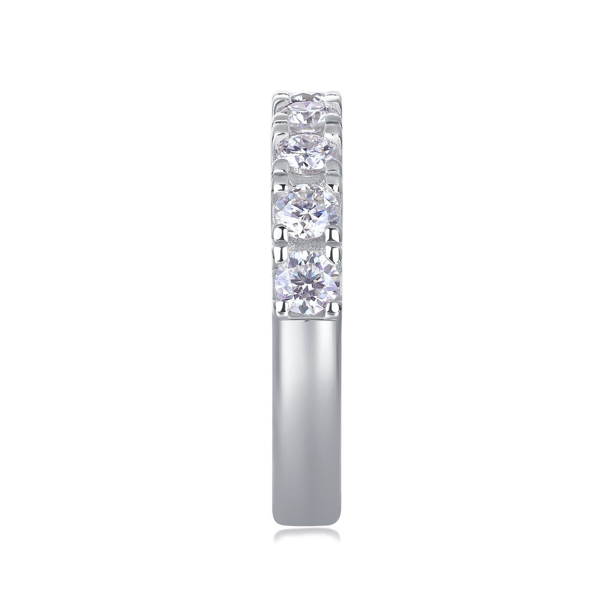 Seven-Stone Moissanite Half-Eternity Band in 925 Sterling Silver