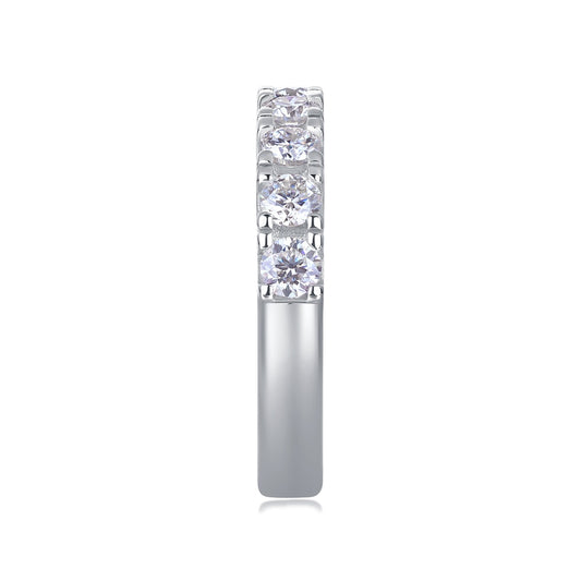 Seven-Stone Moissanite Half-Eternity Band in 925 Sterling Silver