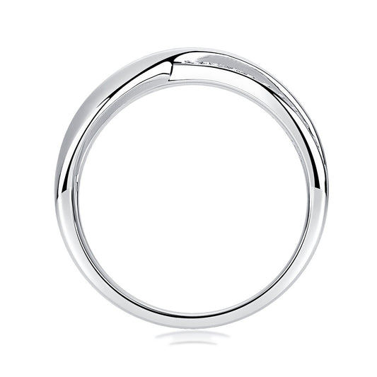 Moissanite Pave Crossover Ring in 925 Sterling Silver