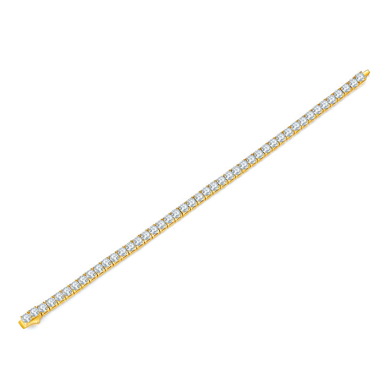 Round Moissanite Four-Prong Tennis Bracelet in 925 Sterling Silver