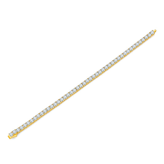 Round Moissanite Four-Prong Tennis Bracelet in 925 Sterling Silver