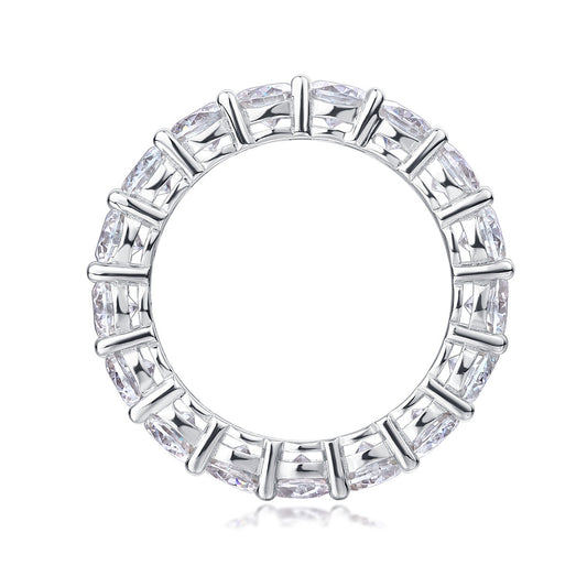 Oval Moissanite Shared-Prong Eternity Band in 925 Sterling Silver