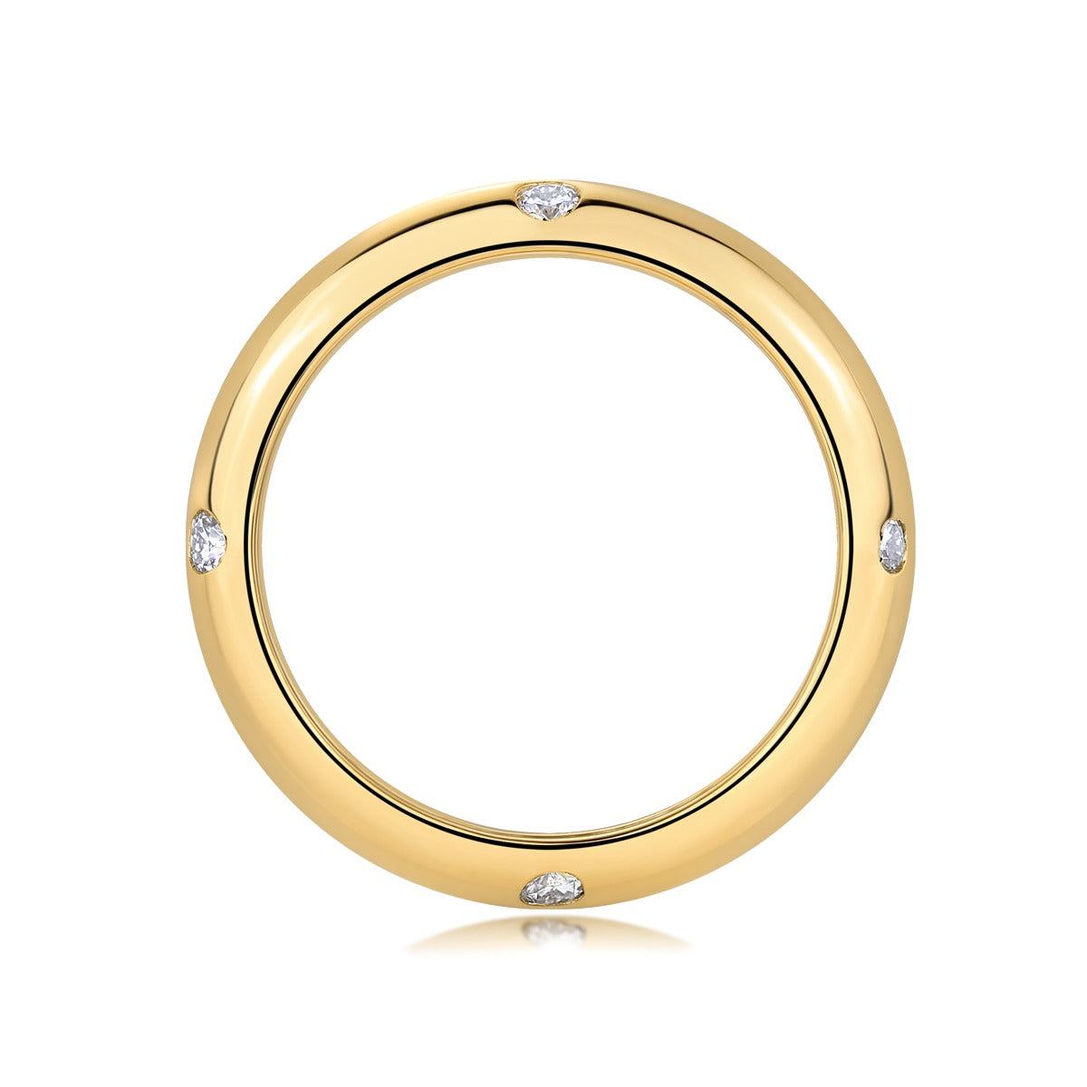 Moissanite Flush-Set Dome Band in Gold-Plated 925 Silver