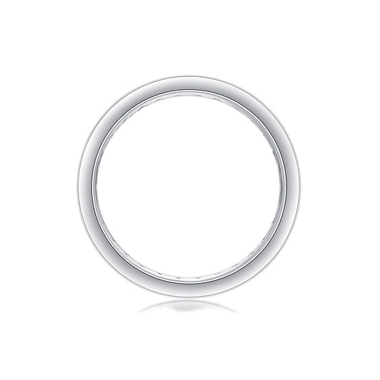 Round Moissanite Channel-Set Eternity Band in 925 Sterling Silver