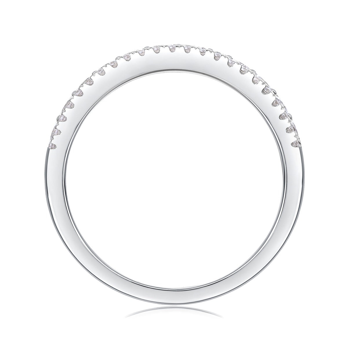 Moissanite Three-Row Pave Anniversary Band in 925 Sterling Silver