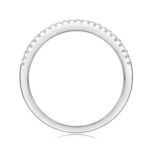 Moissanite Three-Row Pave Anniversary Band in 925 Sterling Silver