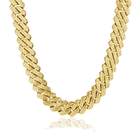 Iced Moissanite Cuban Link Bracelet in 925 Sterling Silver