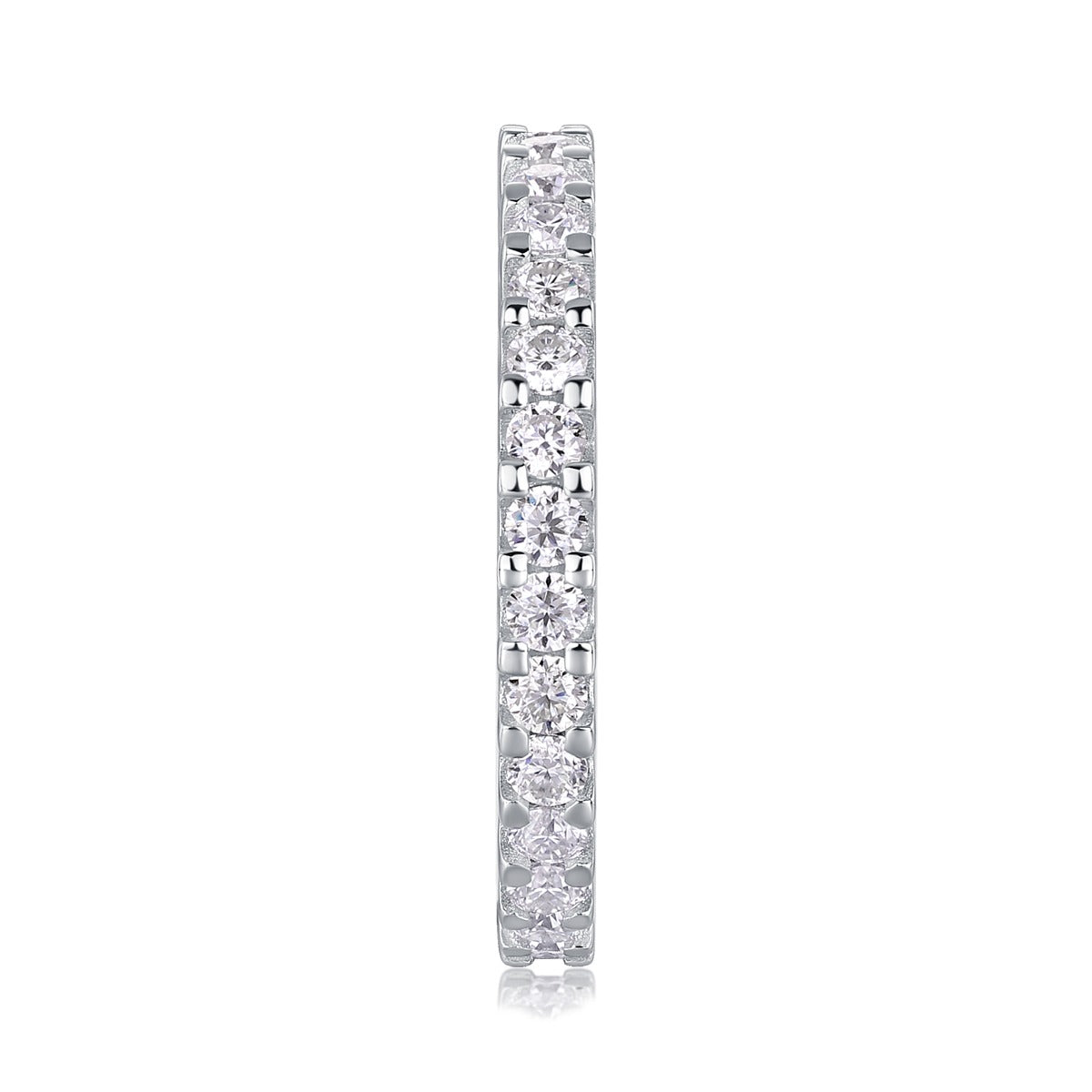 Round Moissanite U-Prong Full Eternity Band in 925 Sterling Silver