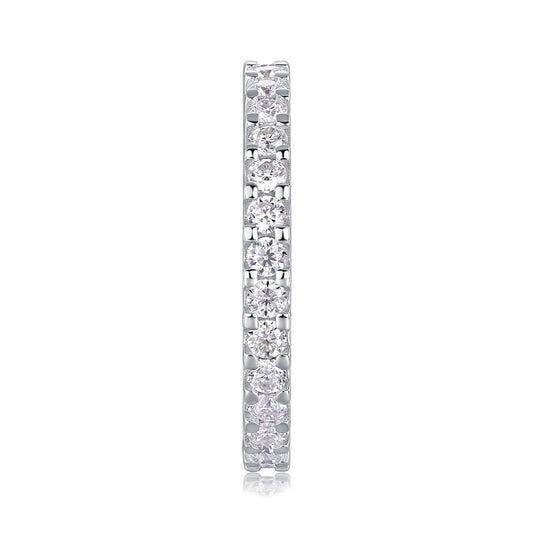Round Moissanite U-Prong Full Eternity Band in 925 Sterling Silver