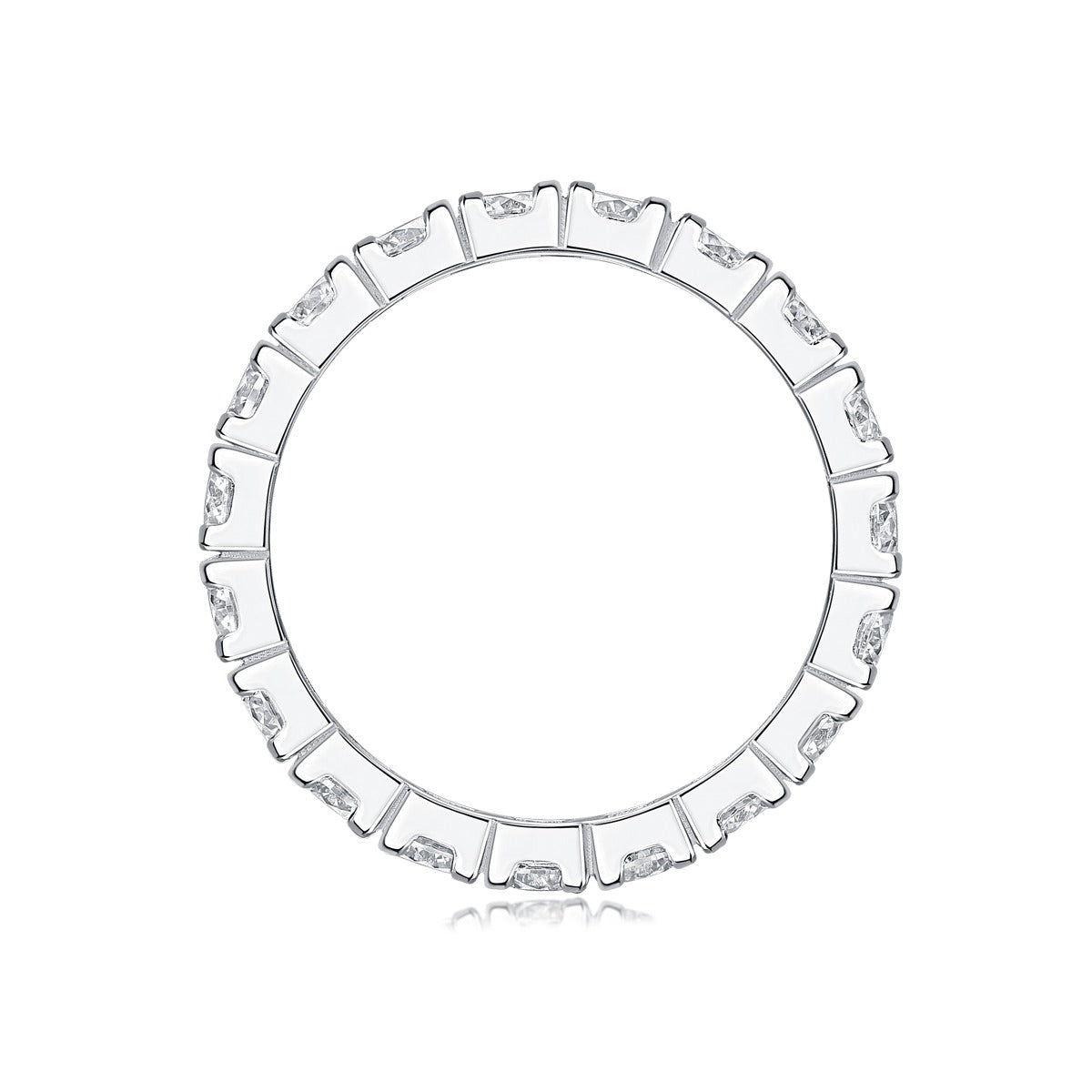 Round Moissanite Shared-Prong Eternity Band in 925 Sterling Silver