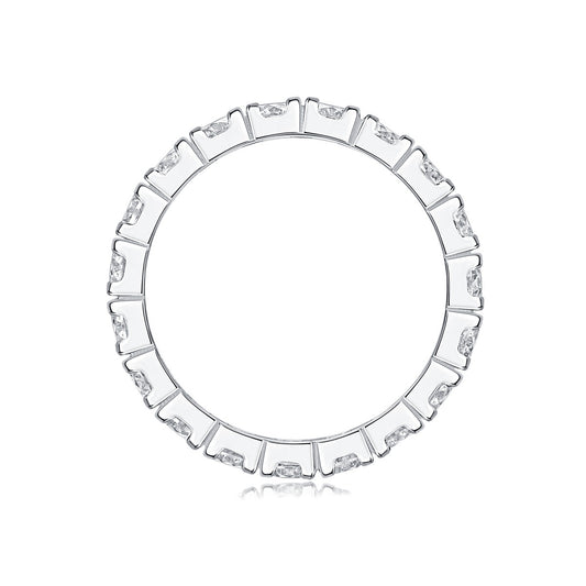 Round Moissanite Shared-Prong Eternity Band in 925 Sterling Silver