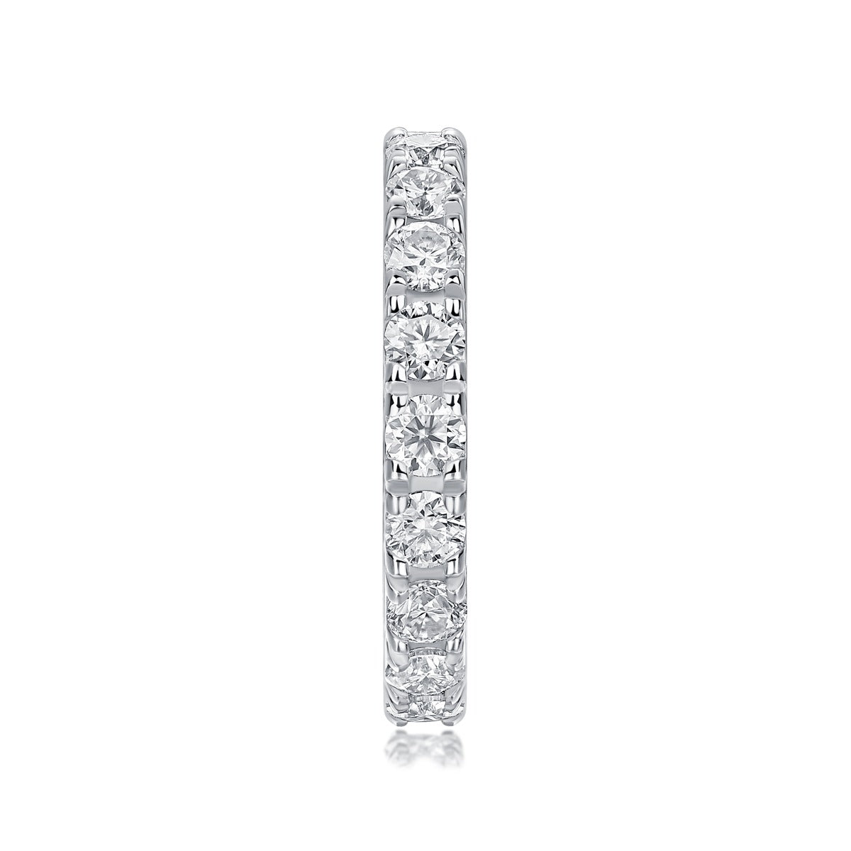 Round Moissanite Shared-Prong Eternity Band in 925 Sterling Silver