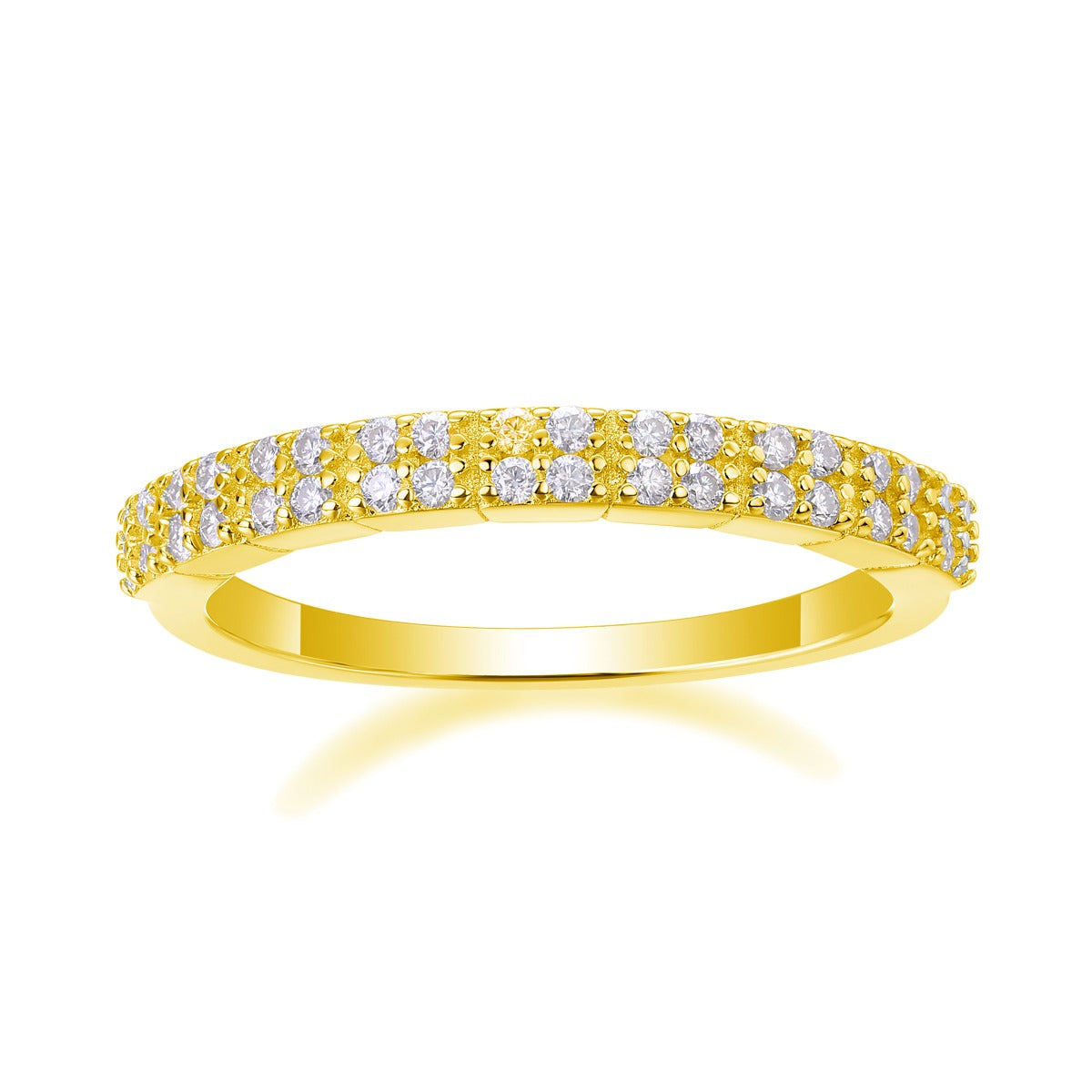 Moissanite Segmented Half-Eternity Band in 925 Sterling Silver
