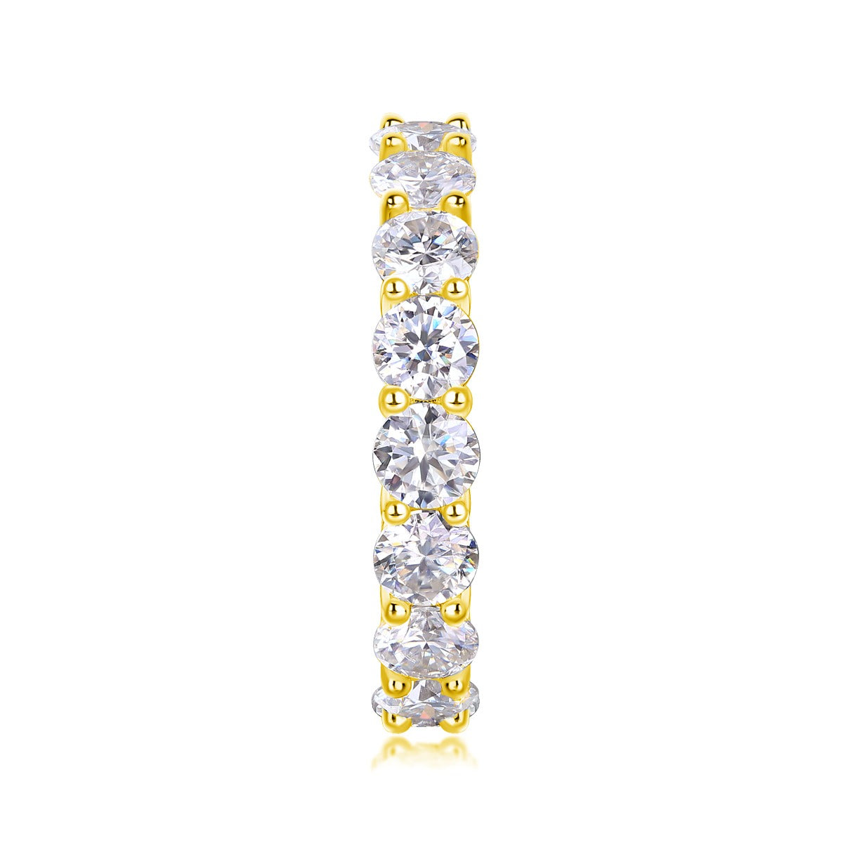 Oval Moissanite Shared-Prong Eternity Band in 925 Sterling Silver