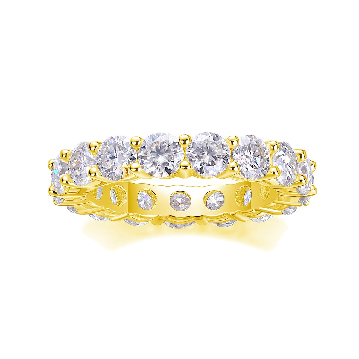Oval Moissanite Shared-Prong Eternity Band in 925 Sterling Silver