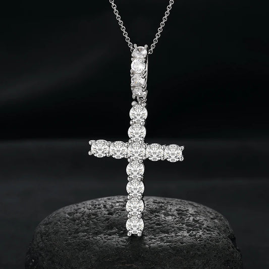 Moissanite Cross and Ankh Pendant Necklaces