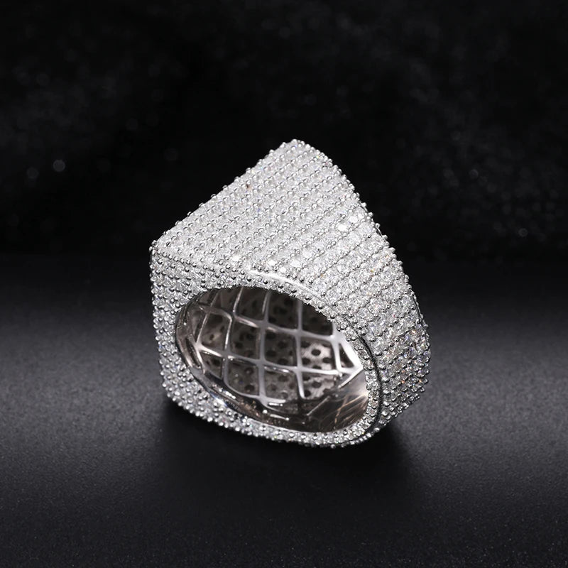 Iced Out Moissanite Pave Ring for Men, image 3