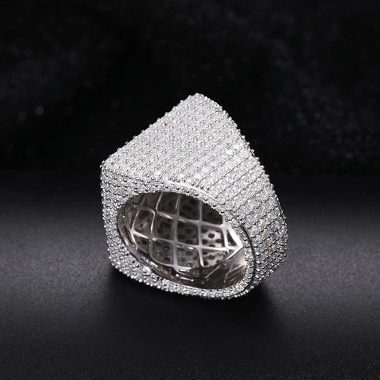 Iced Out Moissanite Pave Ring for Men, image 3