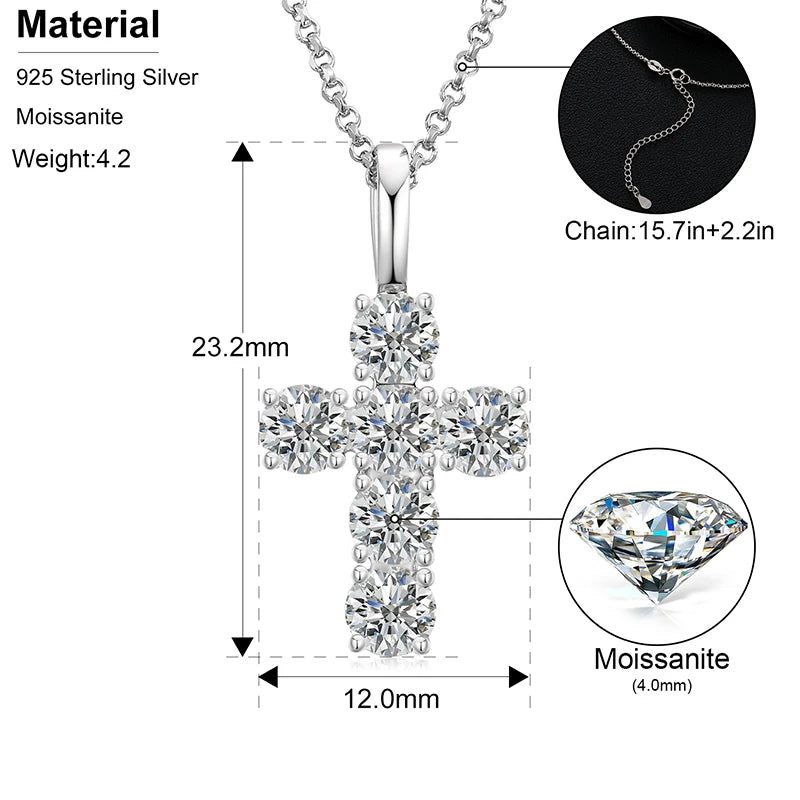 Moissanite Cross and Ankh Pendant Necklaces, image 12