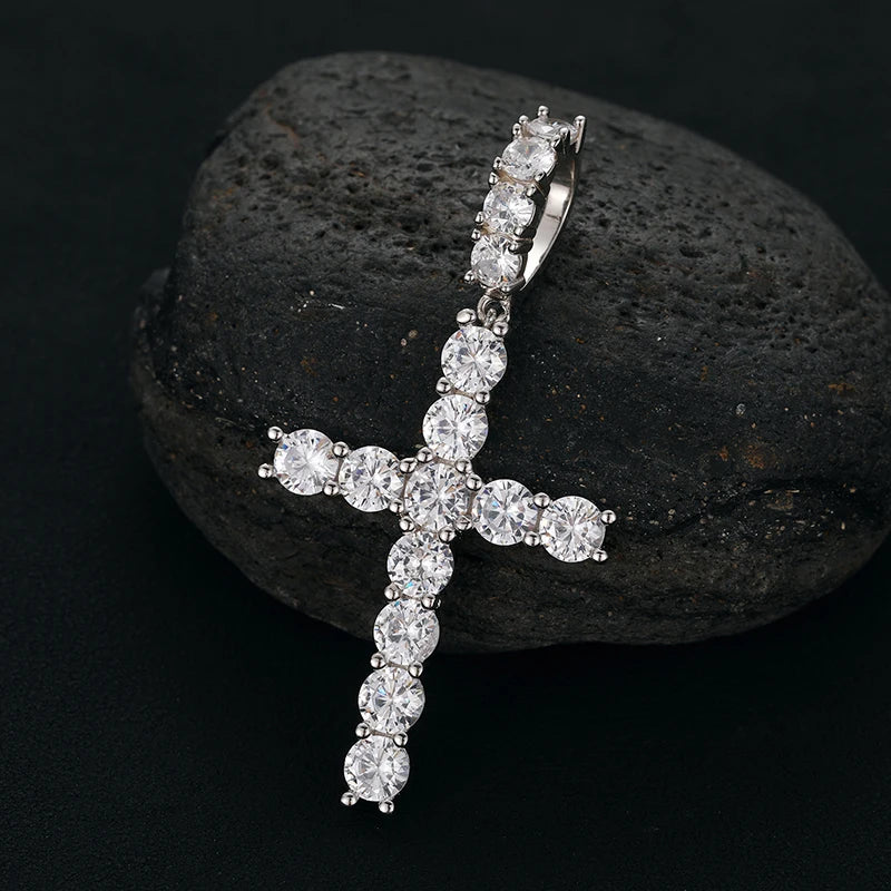 Moissanite Cross and Ankh Pendant Necklaces, image 3