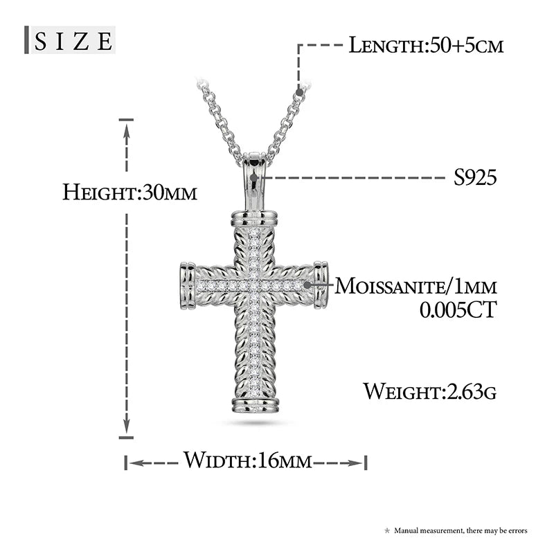 Moissanite Cross and Ankh Pendant Necklaces, image 15