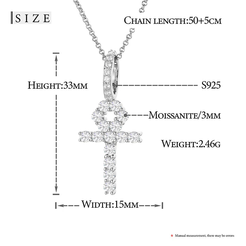 Moissanite Cross and Ankh Pendant Necklaces, image 7