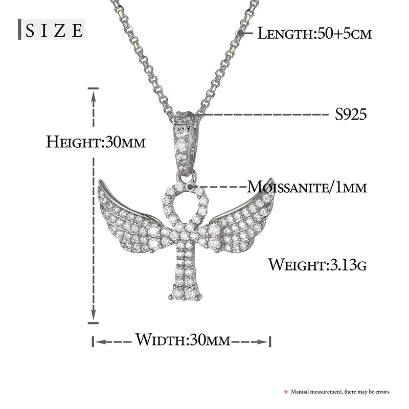 Moissanite Cross and Ankh Pendant Necklaces, image 11