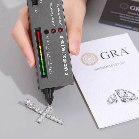 Moissanite Cross and Ankh Pendant Necklaces, image 4