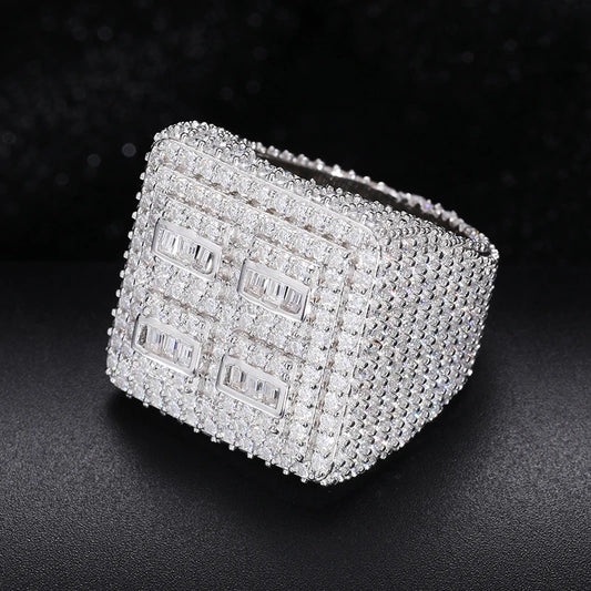 Iced Out Moissanite Pave Ring for Men, image 5