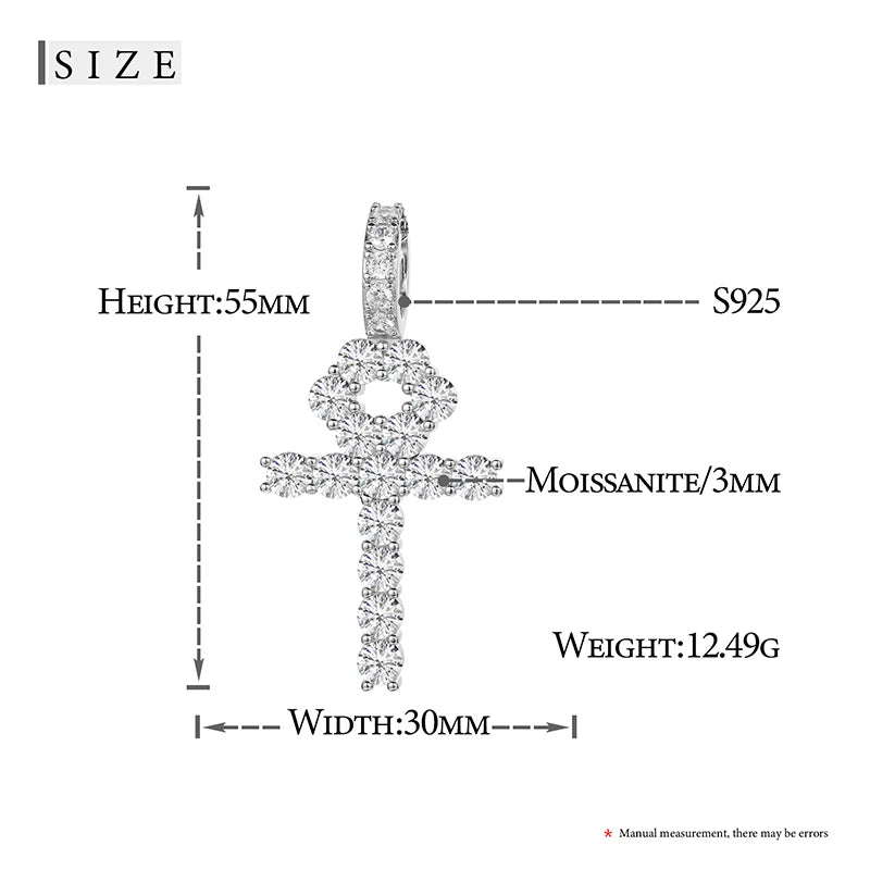 Moissanite Cross and Ankh Pendant Necklaces, image 13