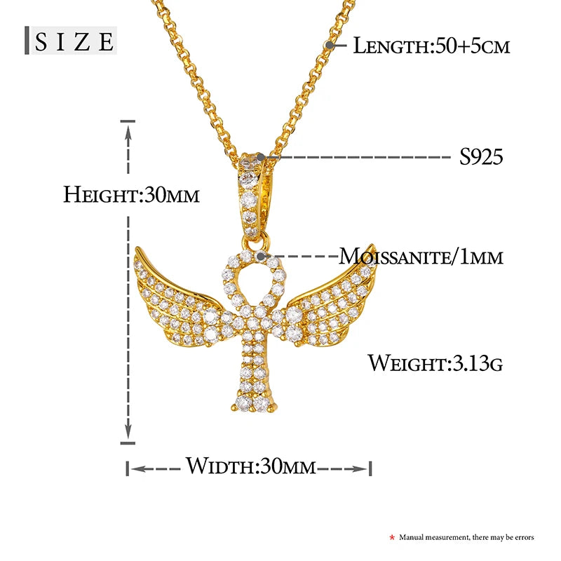 Moissanite Cross and Ankh Pendant Necklaces, image 6