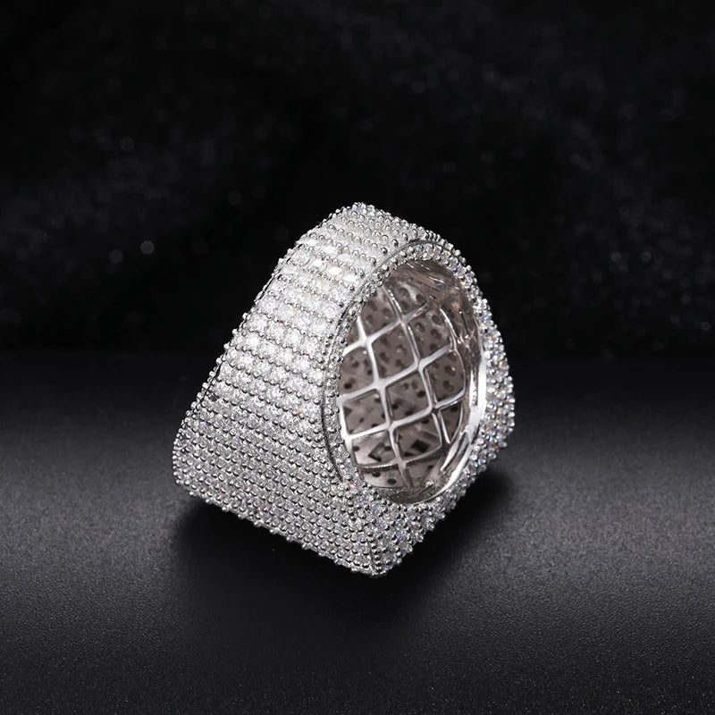 Iced Out Moissanite Pave Ring for Men, image 4