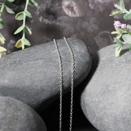 18k White Gold Round Cable Chain (1.50 mm)