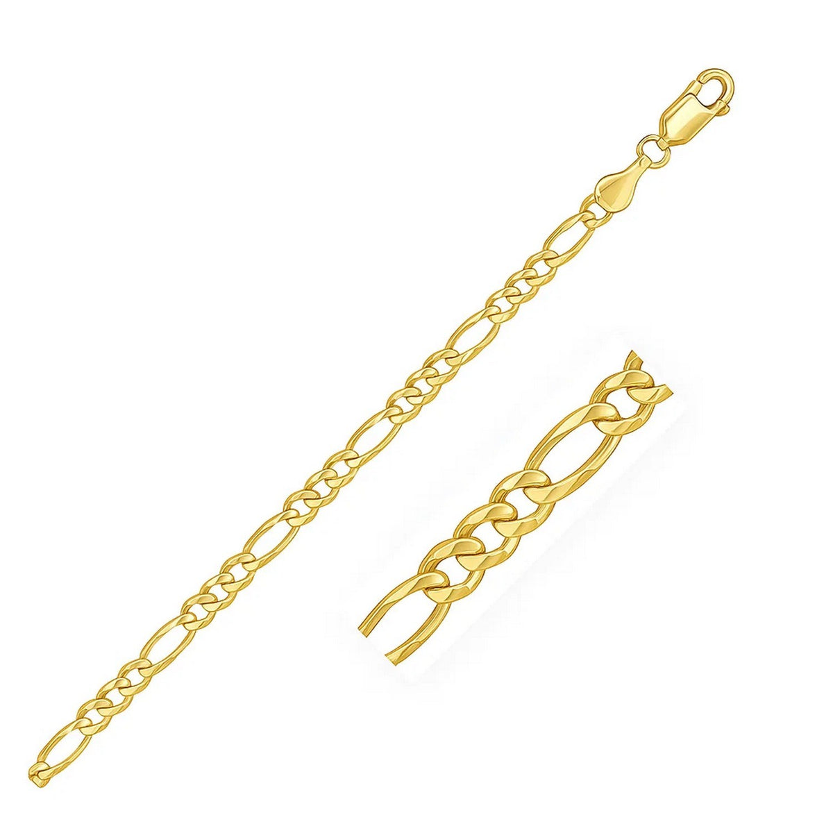 14k Yellow Gold Solid Figaro Chain (3.80 mm)