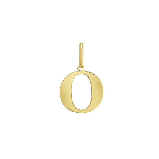 14K Yellow Gold Initial O Charm Pendant