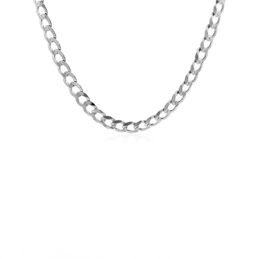 14k White Gold Solid Curb Chain (4.70 mm)