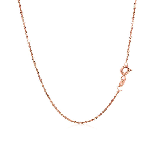 14k Rose Gold Singapore Chain (1.10 mm)