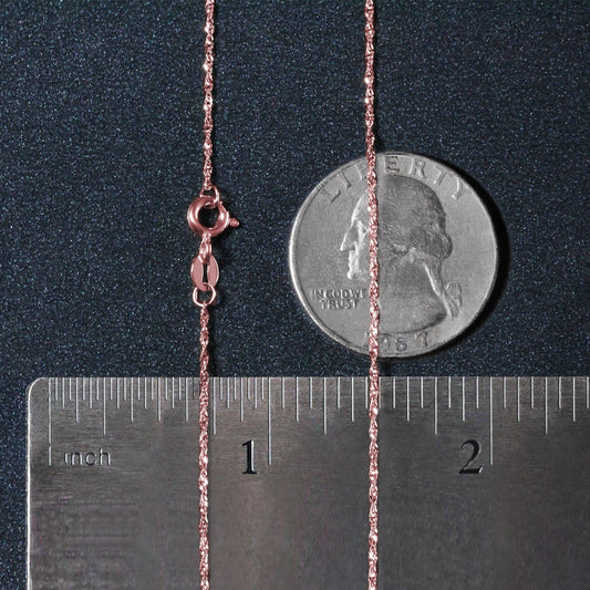 14k Rose Gold Singapore Chain (1.10 mm)