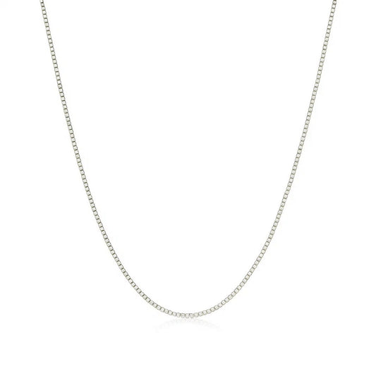 14k White Gold Classic Box Chain (0.60 mm)
