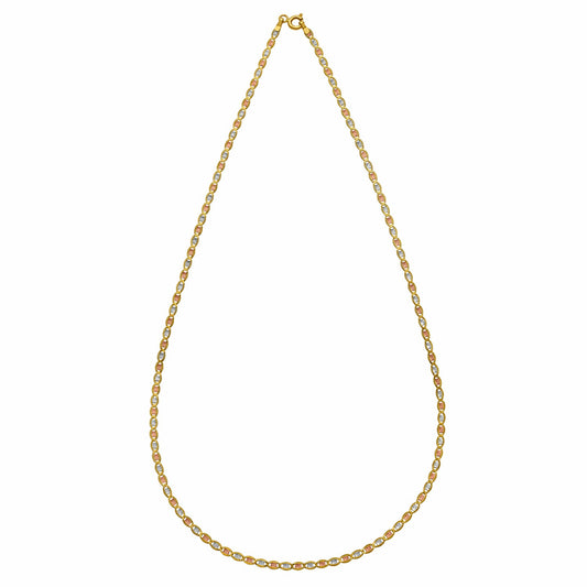 14K Tri Color Gold Pave Valentino Chain (2.00 mm)