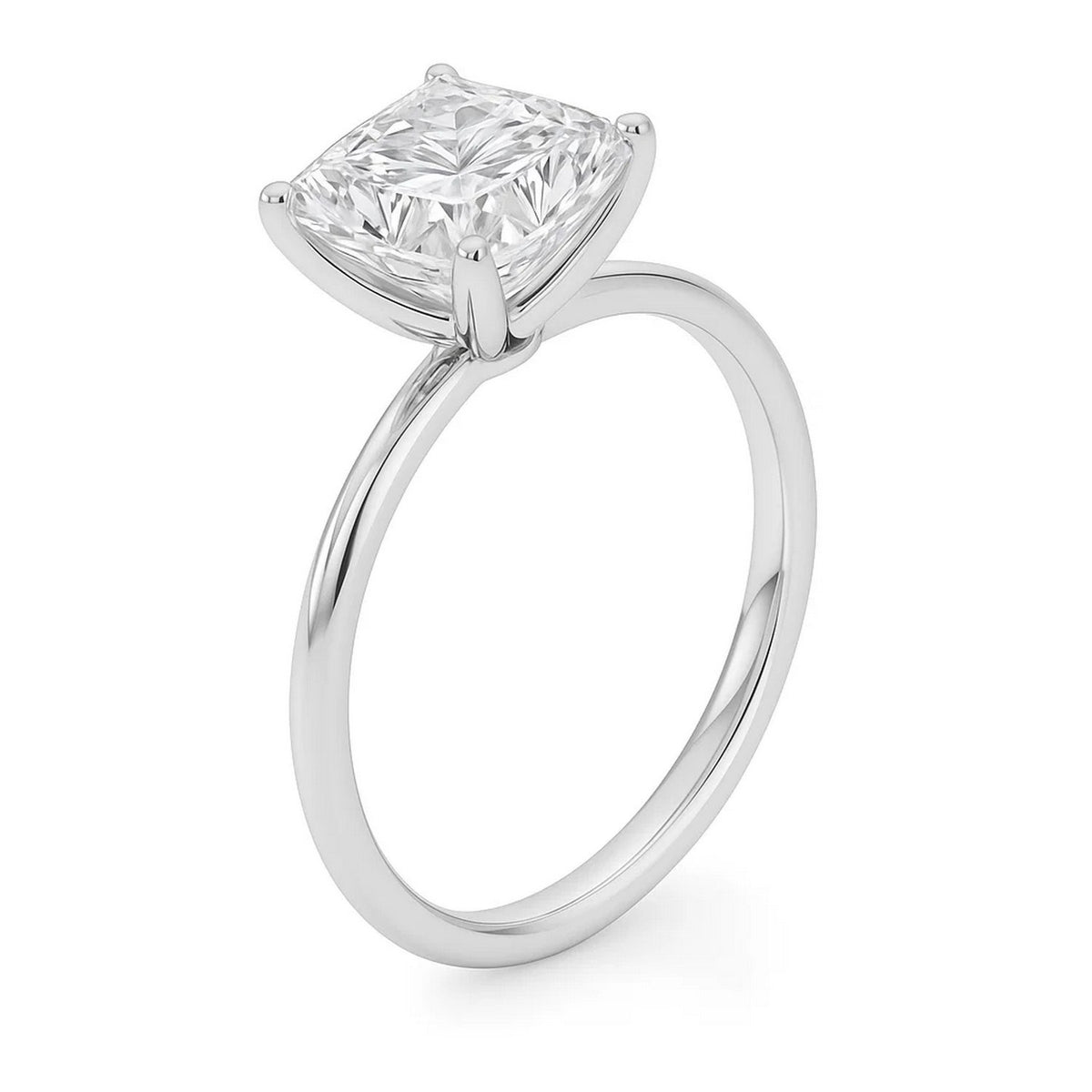 5 Carat Princess Lab Grown IGI G/VS1 Diamond Solitaire Ring in 14K White Gold