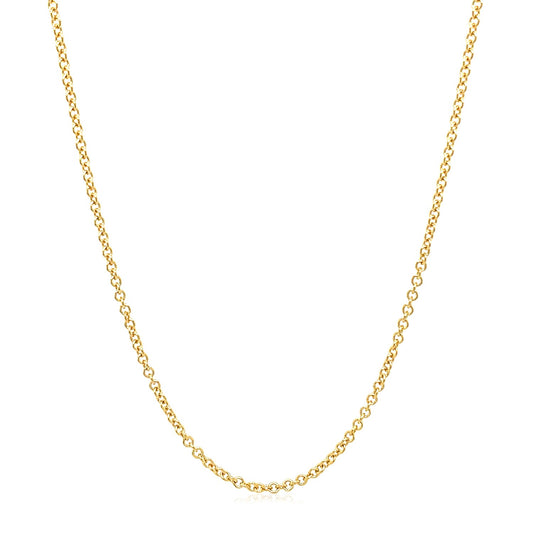 14k Yellow Gold Round Cable Link Chain (1.5 mm)