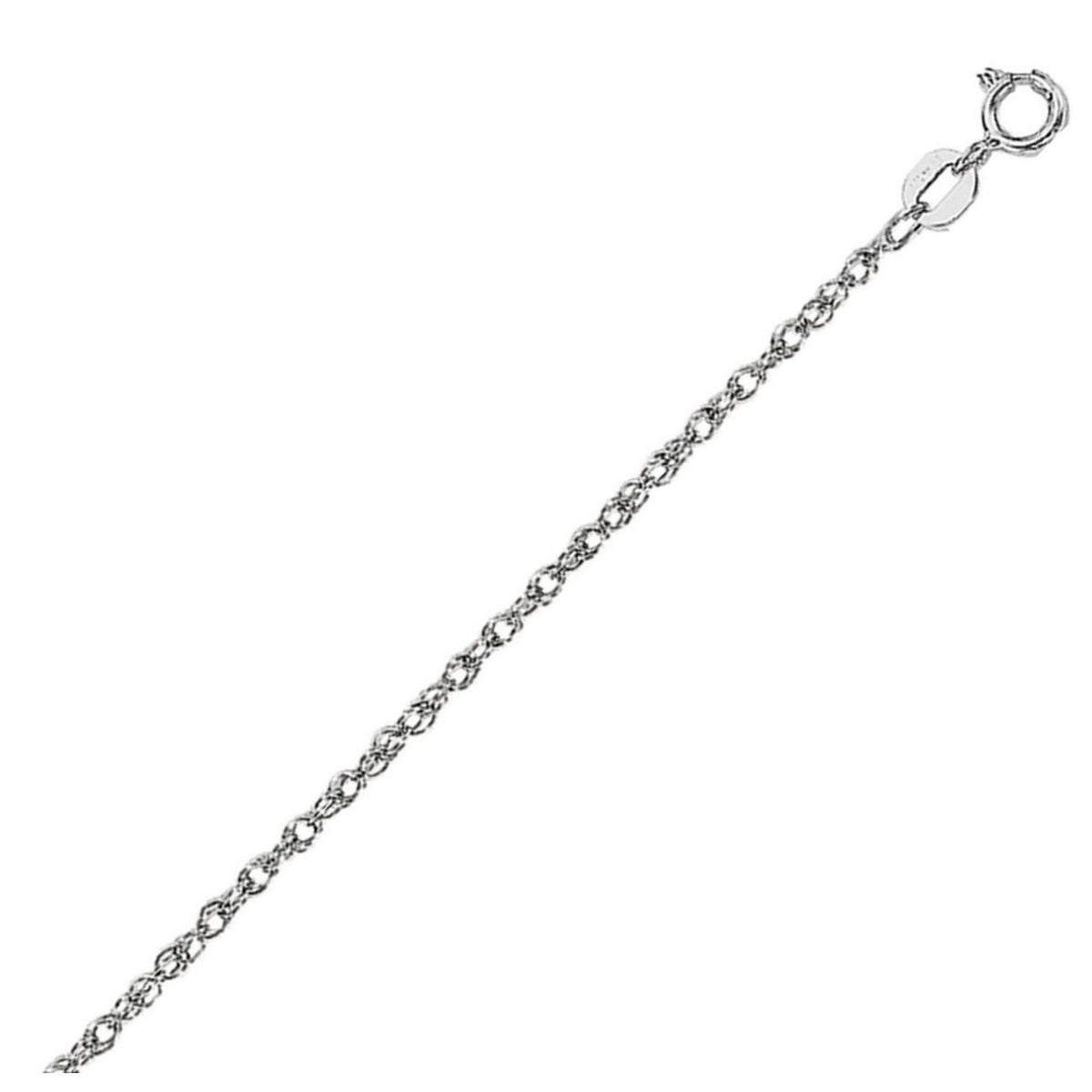 14k White Gold Machine Rope Chain (1.20 mm)