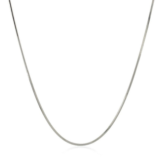 Rhodium Plated Sterling Silver Snake Style Chain (1.20 mm)