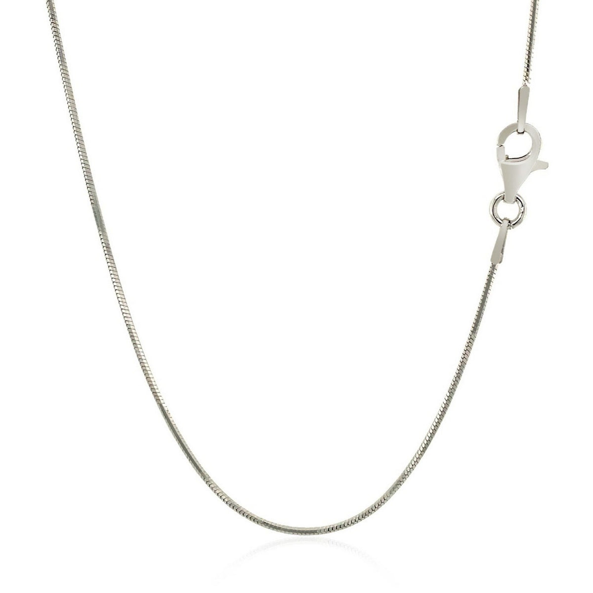 Rhodium Plated Sterling Silver Snake Style Chain (1.20 mm)