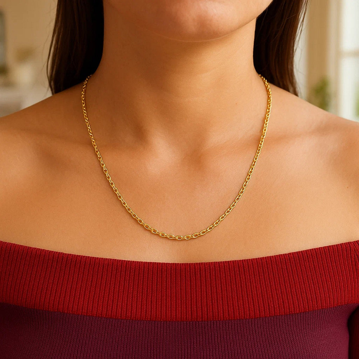 14k Yellow Gold Forsantina Lite Cable Link Chain (1.80 mm)